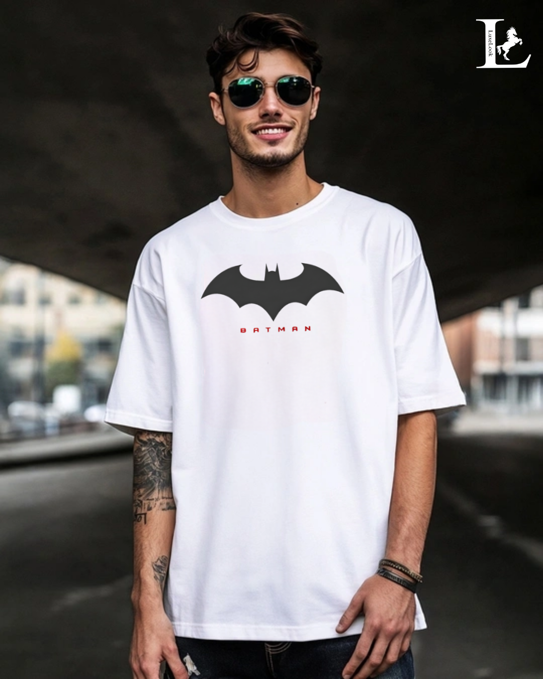 Luxelook Oversized Batman T-Shirt – Bold, Timeless, Iconic