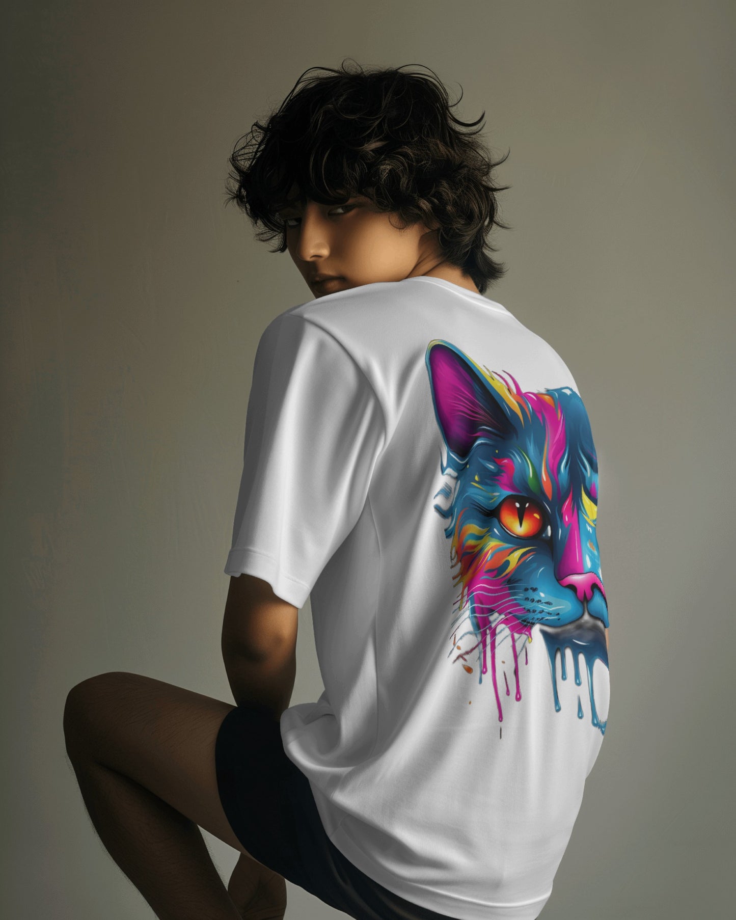 Ai Cat Oversized T-shirt Standard White