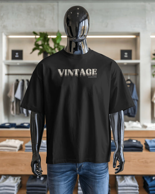 Unisex Vintage Oversized Classic T-Shirt – Black